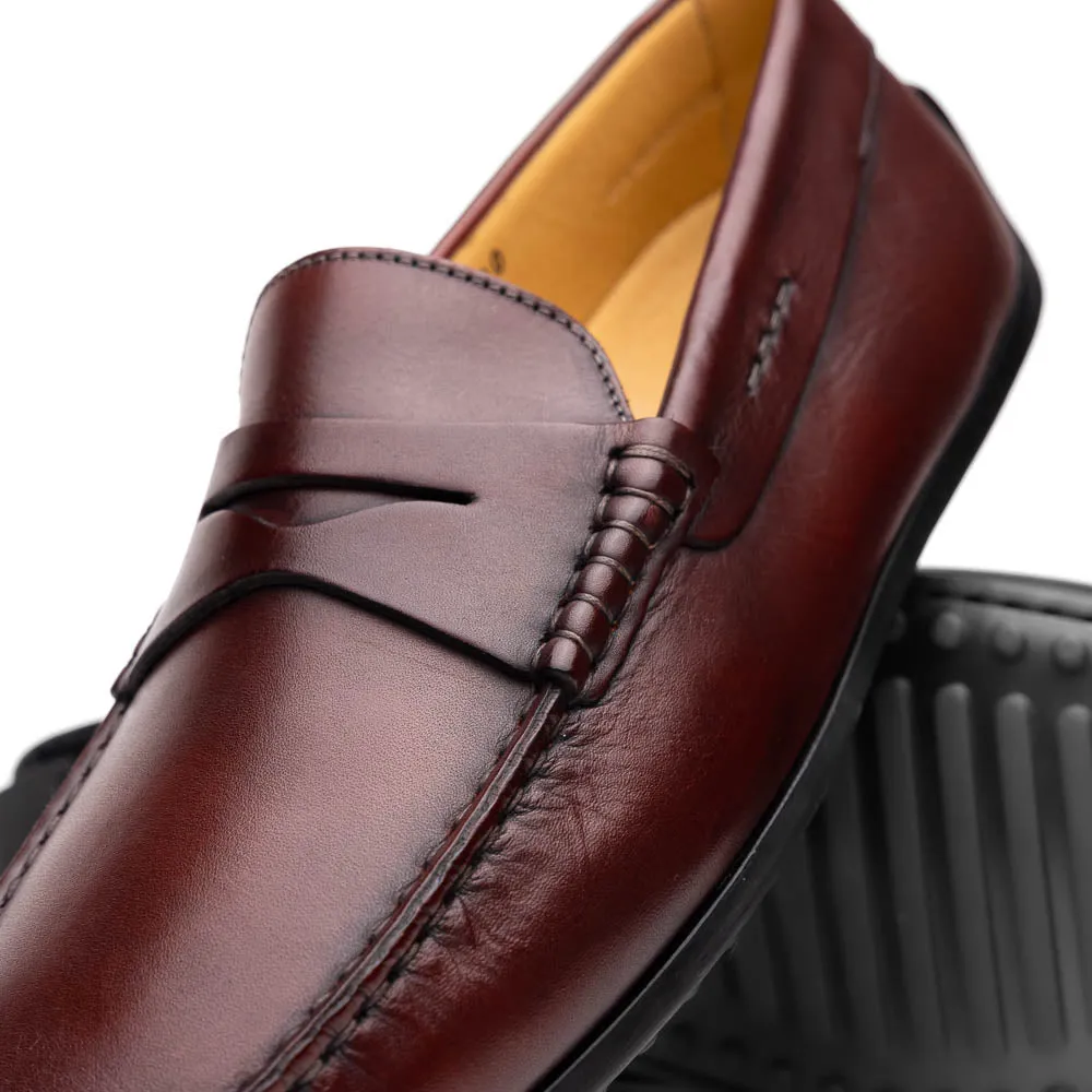 35-100-BRG MONZA Italian Calfskin Driver, Burgundy