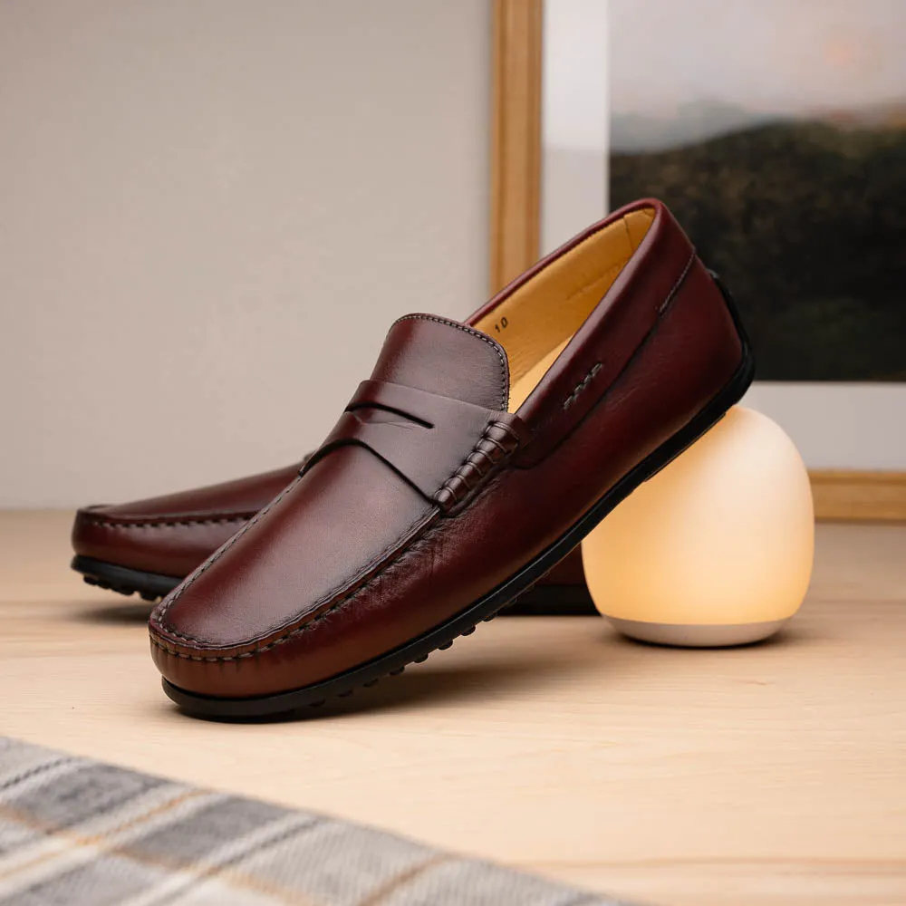 35-100-BRG MONZA Italian Calfskin Driver, Burgundy