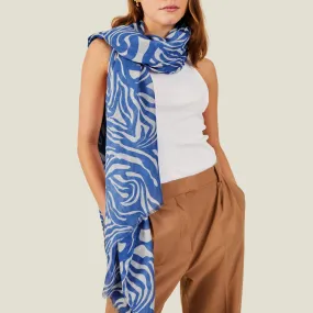 Accessorize London Women's Blue Swirl Scarf