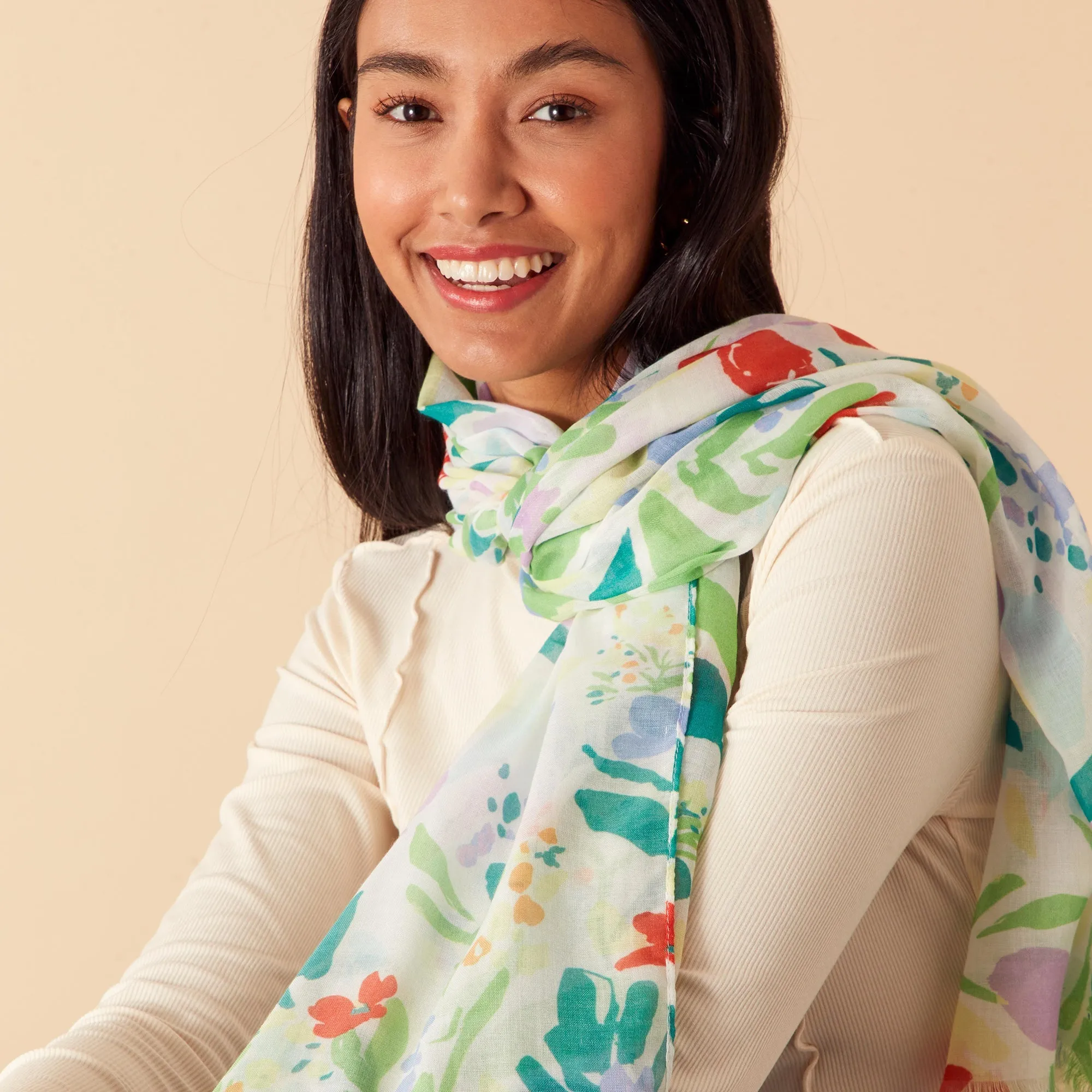 Accessorize London Women's Multi Spring Spark Floral Scarf