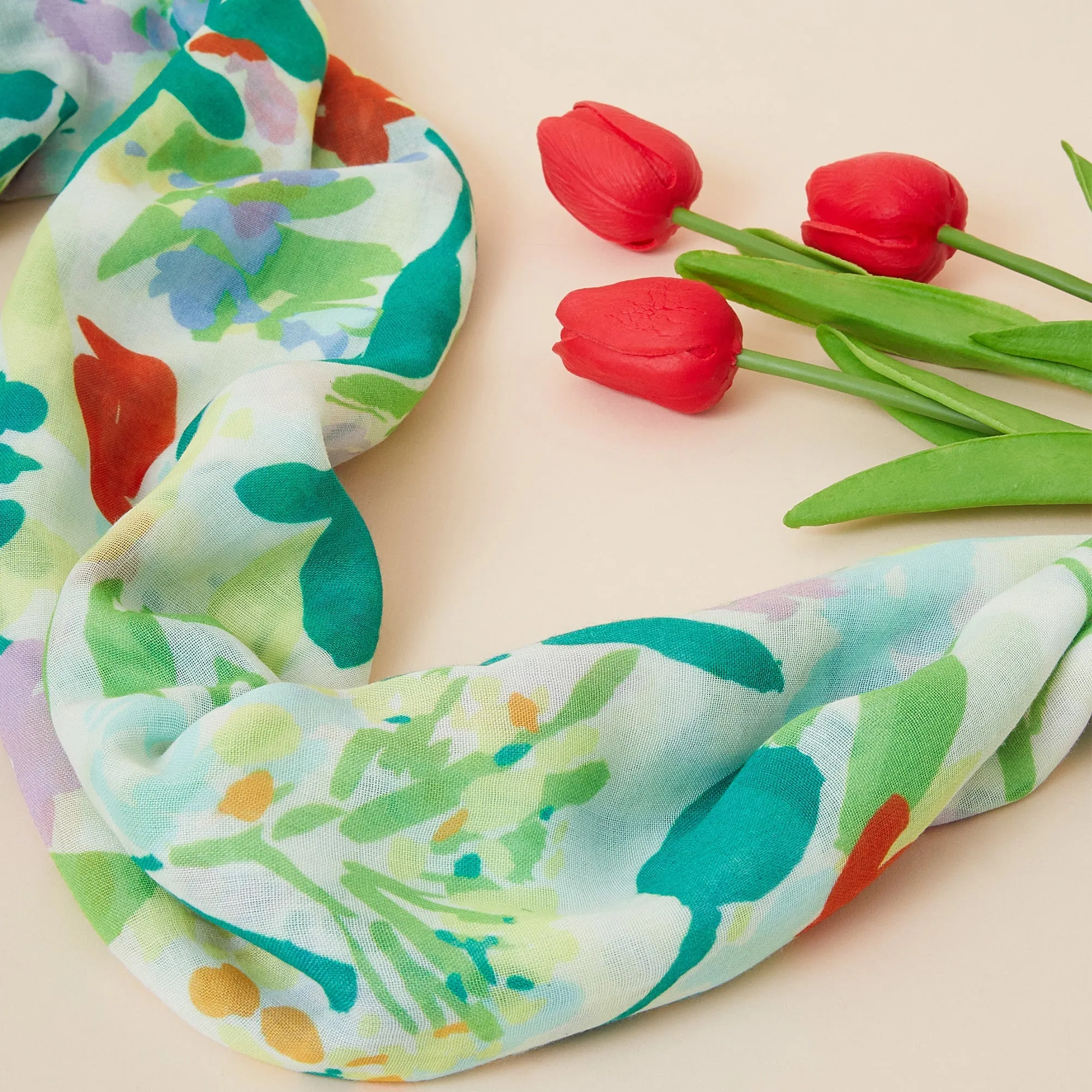 Accessorize London Women's Multi Spring Spark Floral Scarf