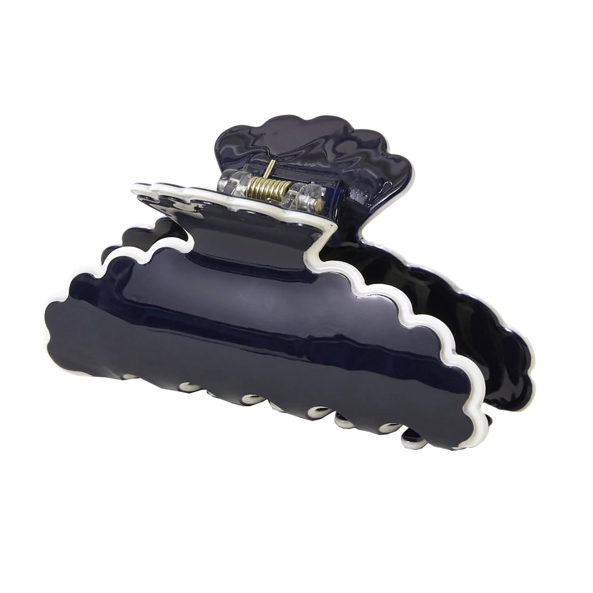 Accessorize London Women's Navy Scallop Claw Clip