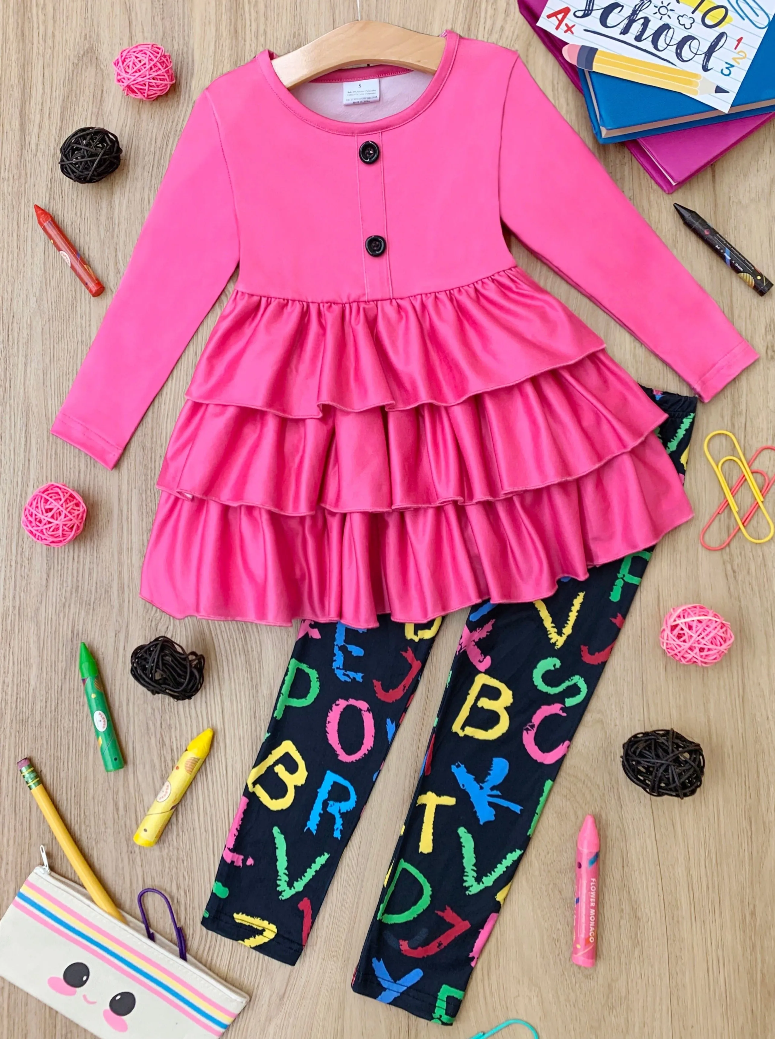 Alphabet Party Tiered Tunic And Legging Set