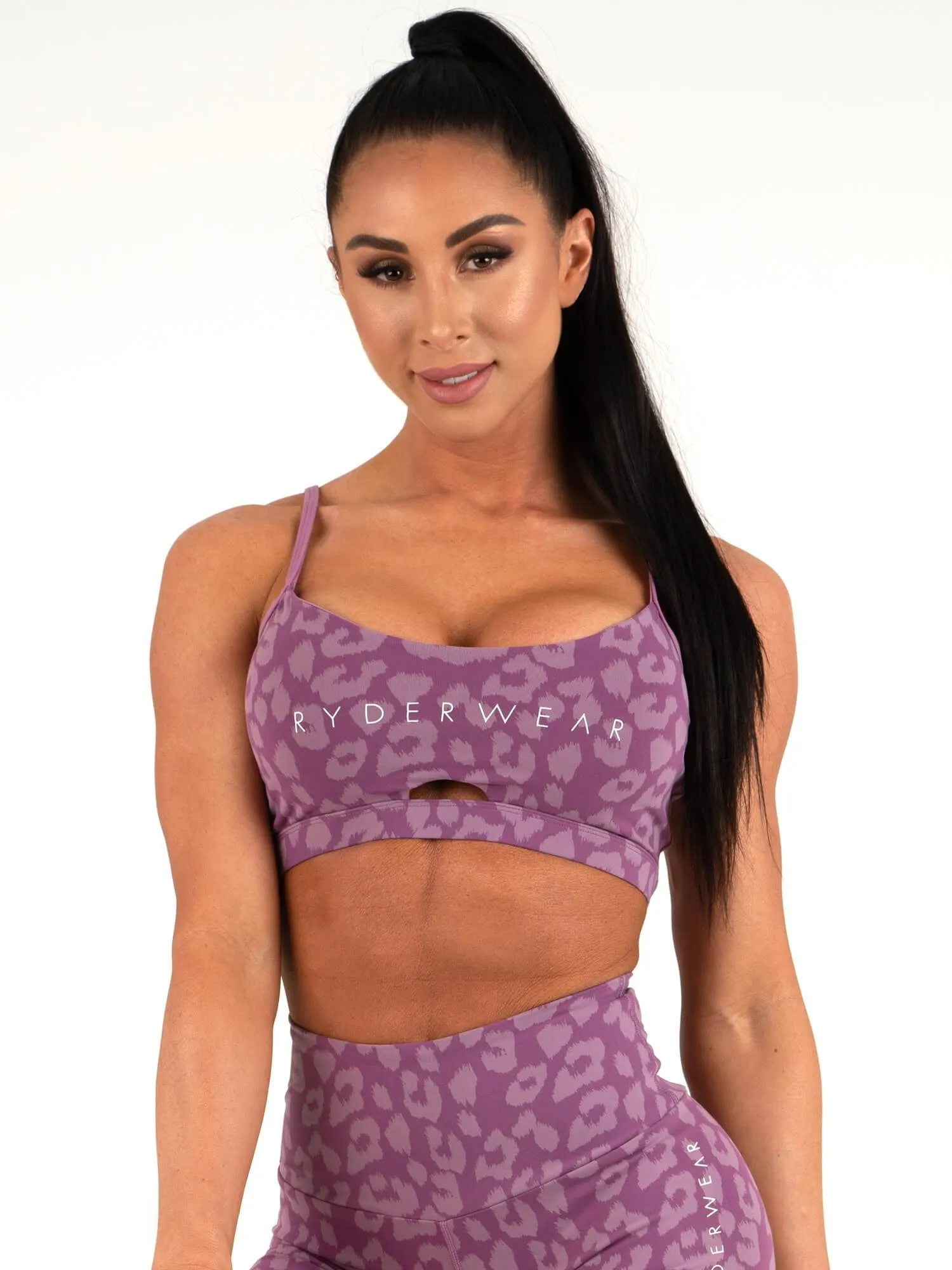 Animal Sports Bra - Leopard Purple