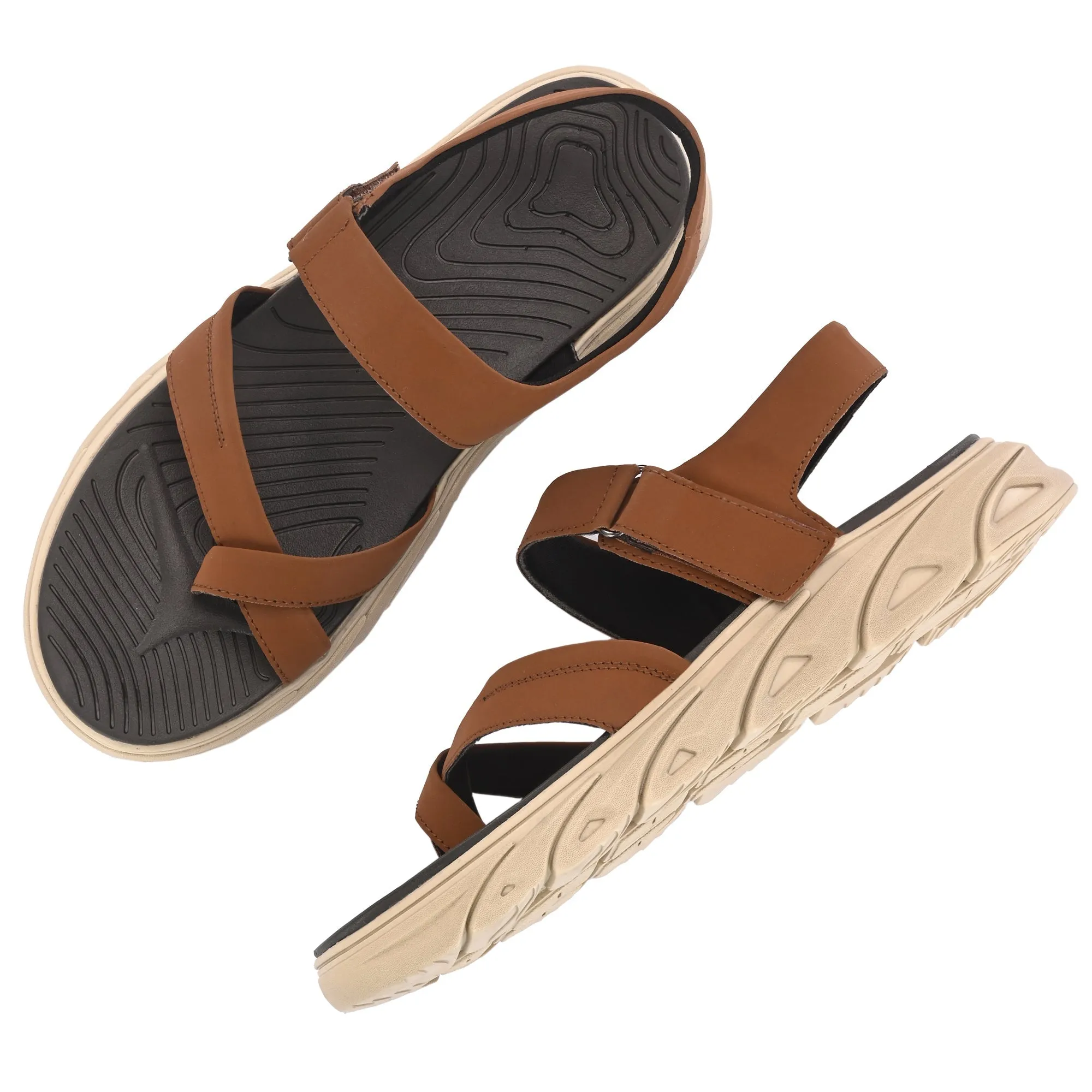 Attitudist Unisex Handcrafted Tan Sports Sandal