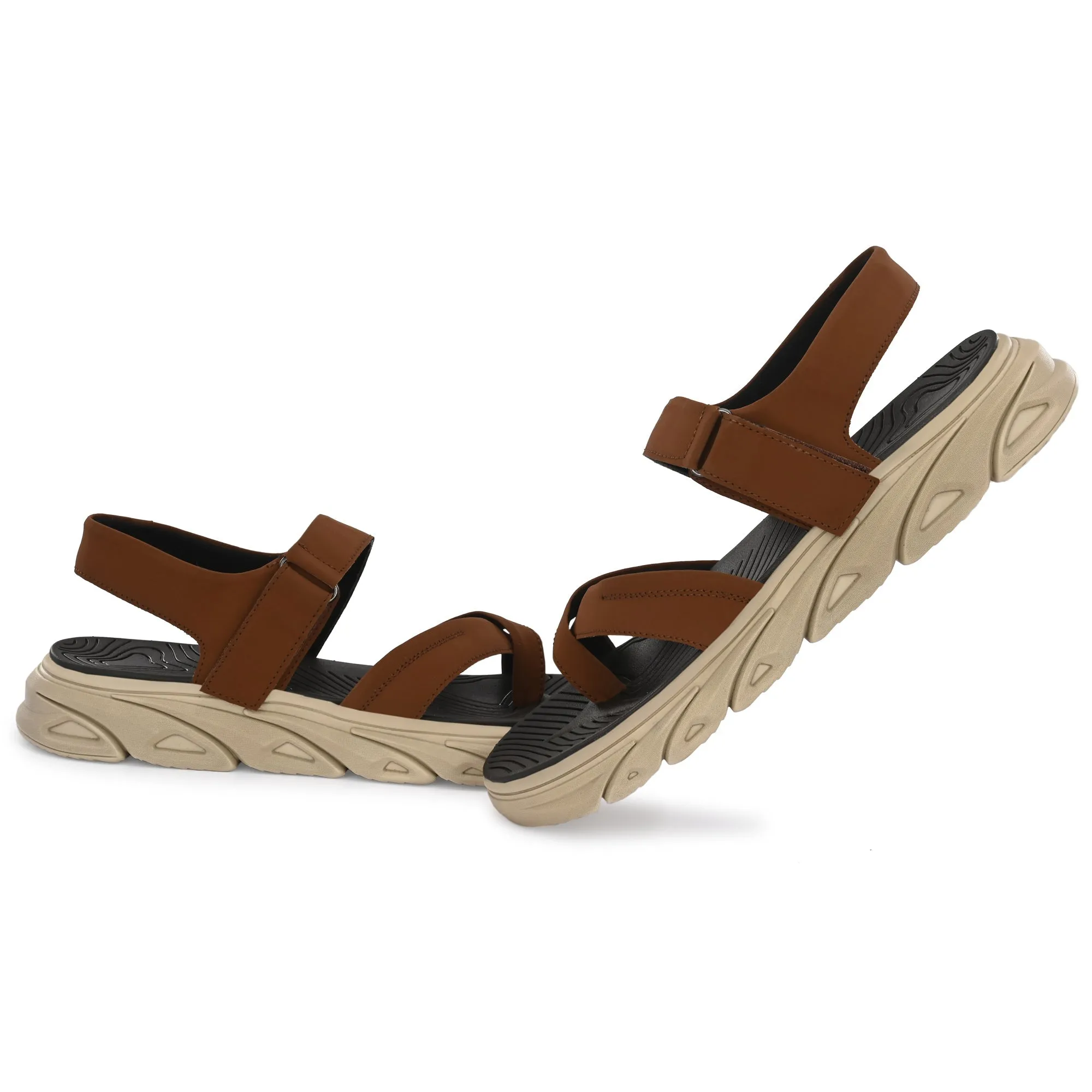 Attitudist Unisex Handcrafted Tan Sports Sandal