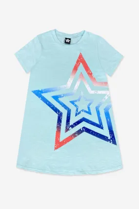 Baby Short Sleeve T-Shirt Dress - Sky Star