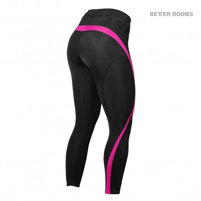 Better Bodies Curve Tights - Black-Pink