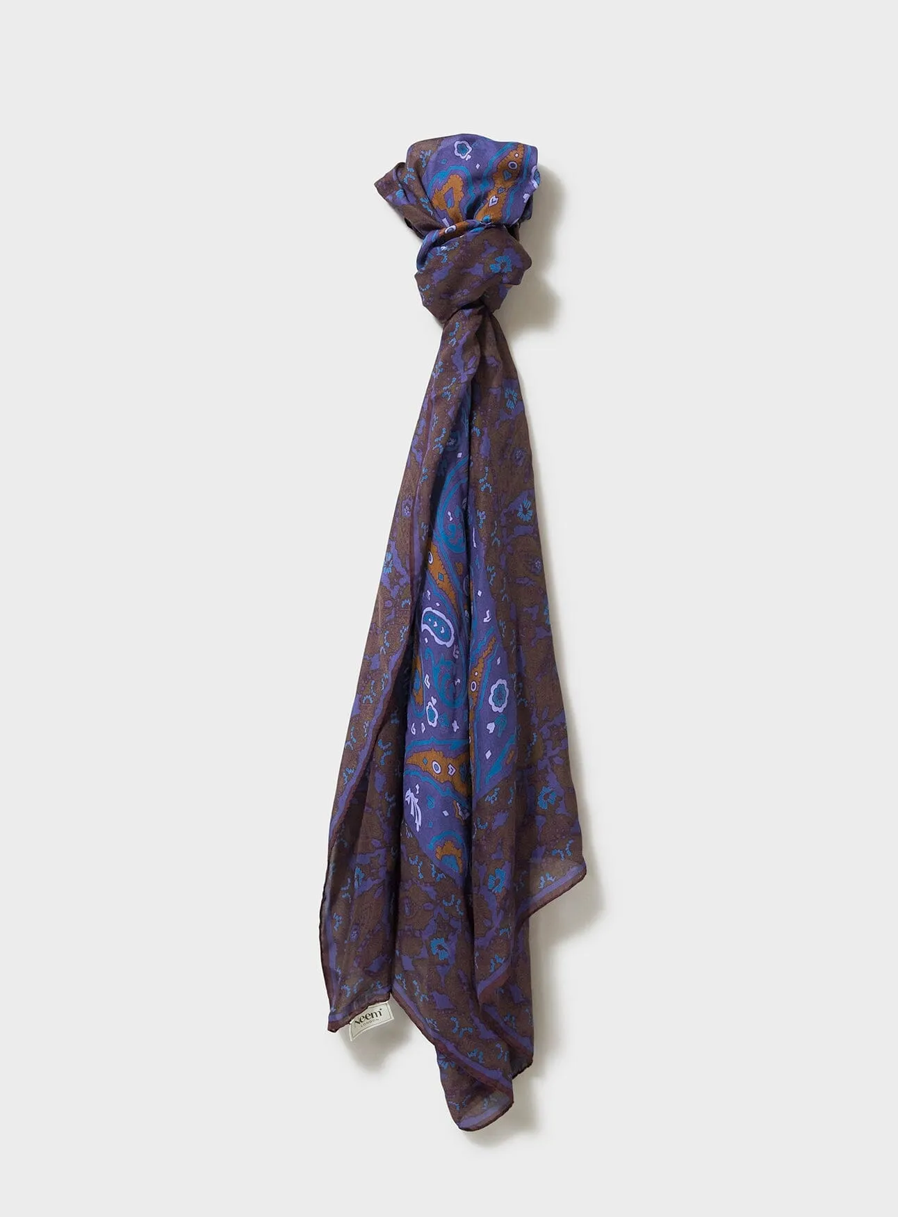 Biodegradable Italian Tencel Blue Paisley Flamboyant Scarf