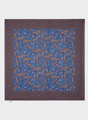 Biodegradable Italian Tencel Blue Paisley Flamboyant Scarf