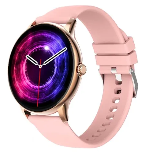 BlackTree Phoenix Bluetooth Calling Smartwatch, AI Voice Assistant, (Gold Pink)