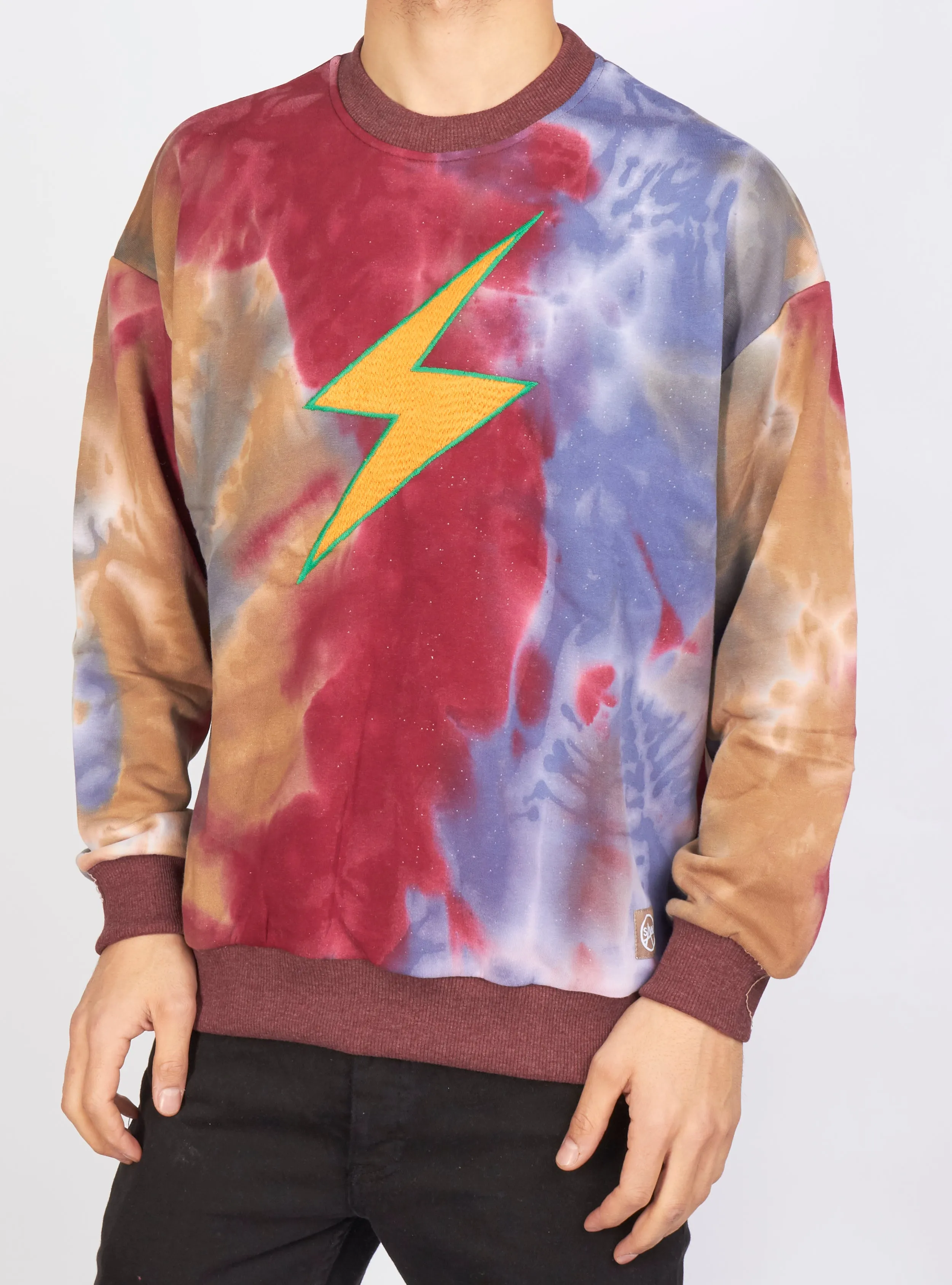 Buyer's Choice Sweater - Lightning Bolt - Burgundy and Indigo  - SW-21567