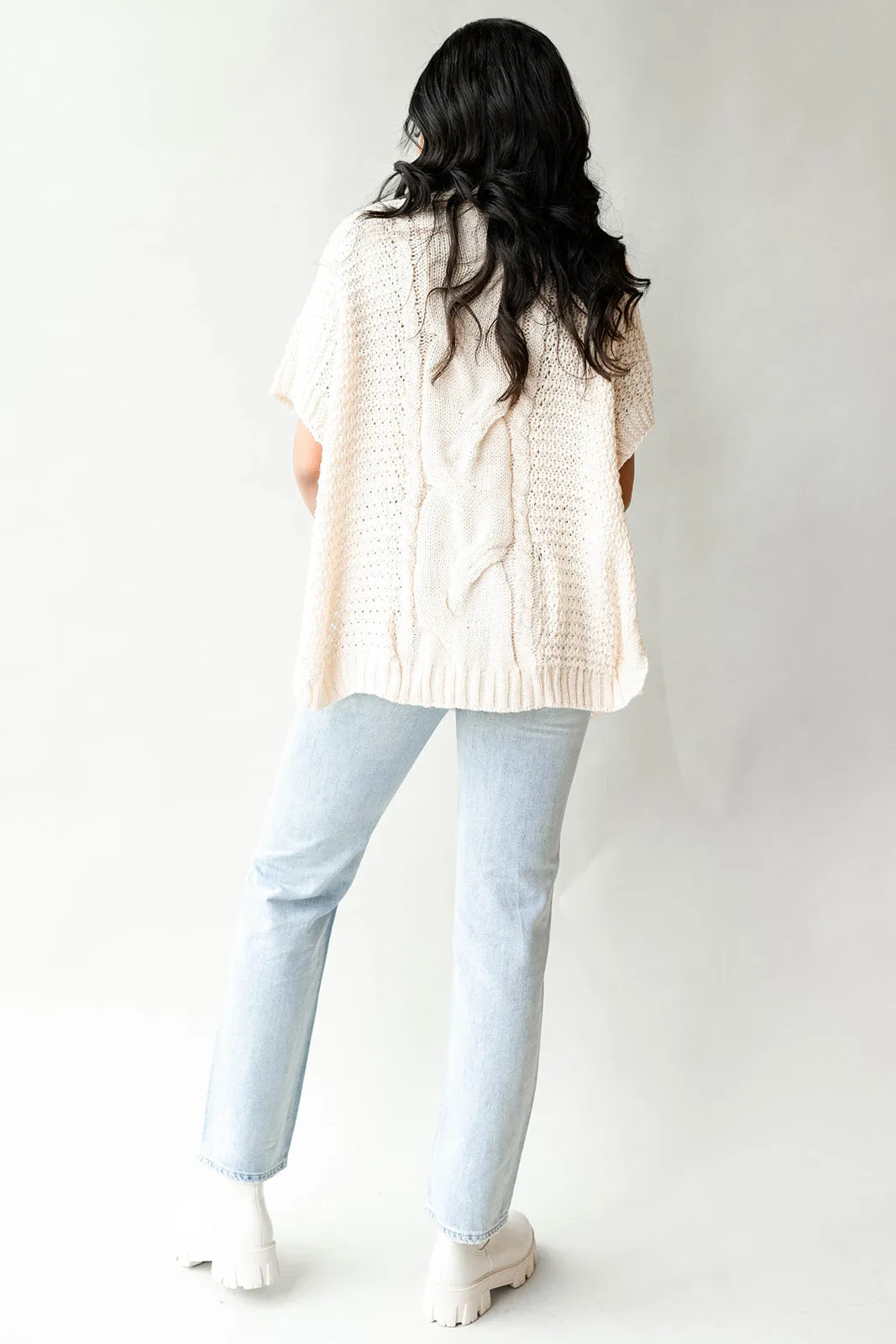 cable knit cape sweater