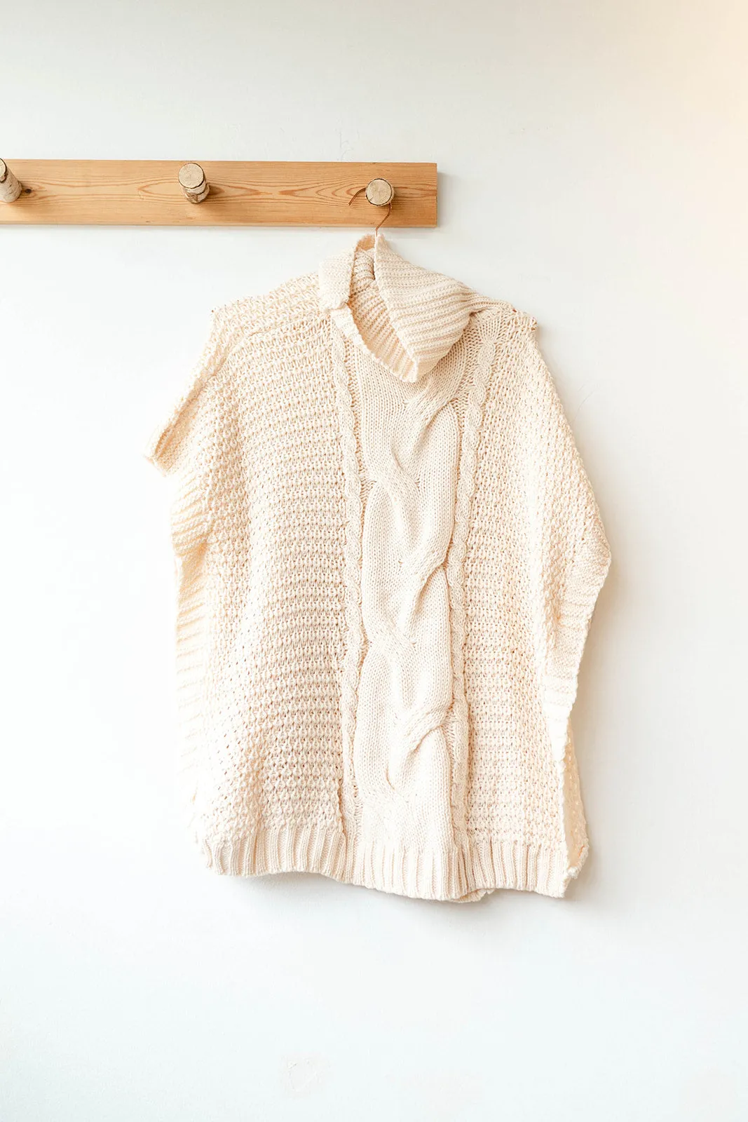 cable knit cape sweater