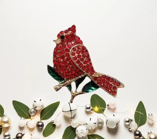 Cardinal Bird Brooch Pin