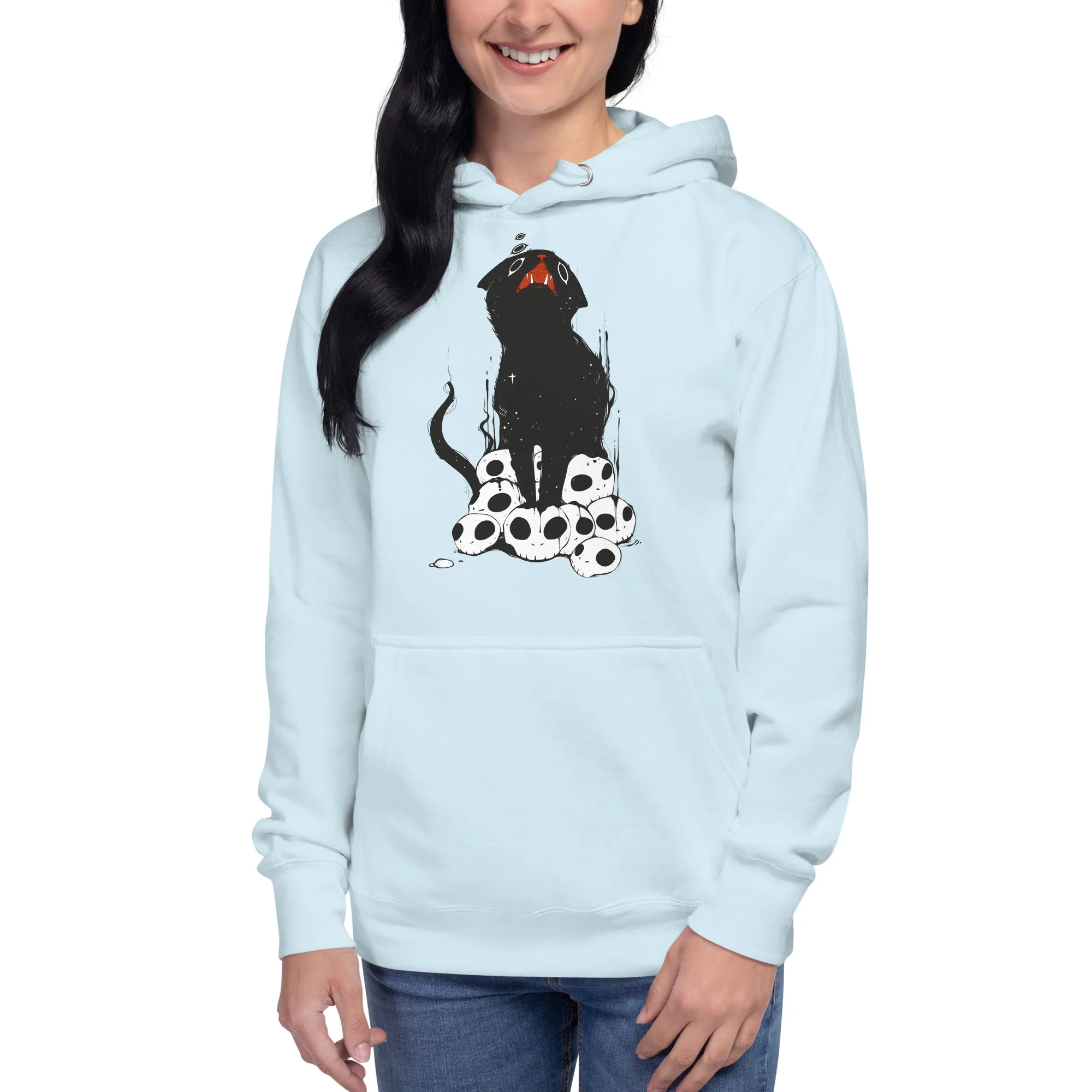 Cat And Skulls 2, Unisex Hoodie