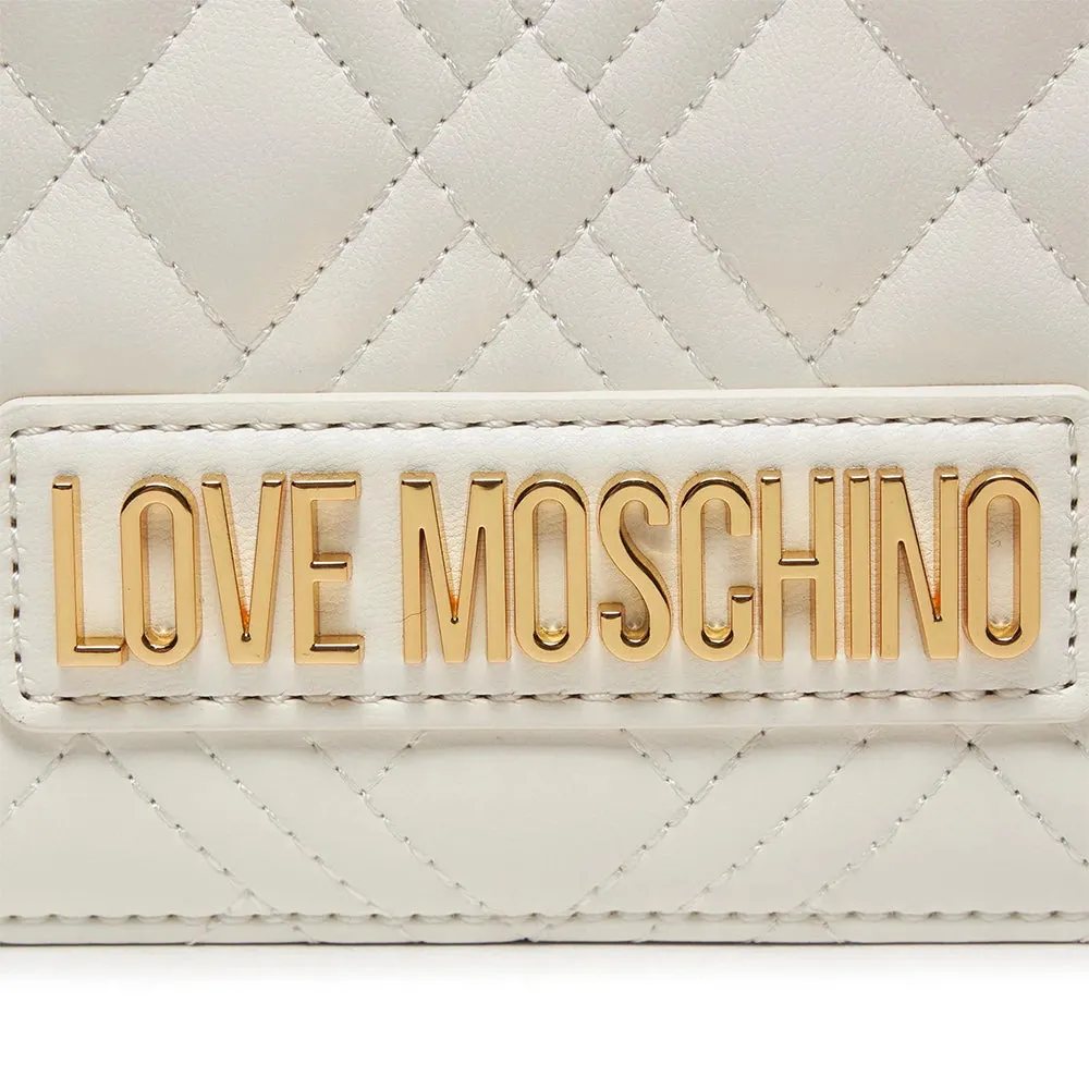 Clutch Donna con Tracolla LOVE MOSCHINO linea Smart Daily Quilted Bianco