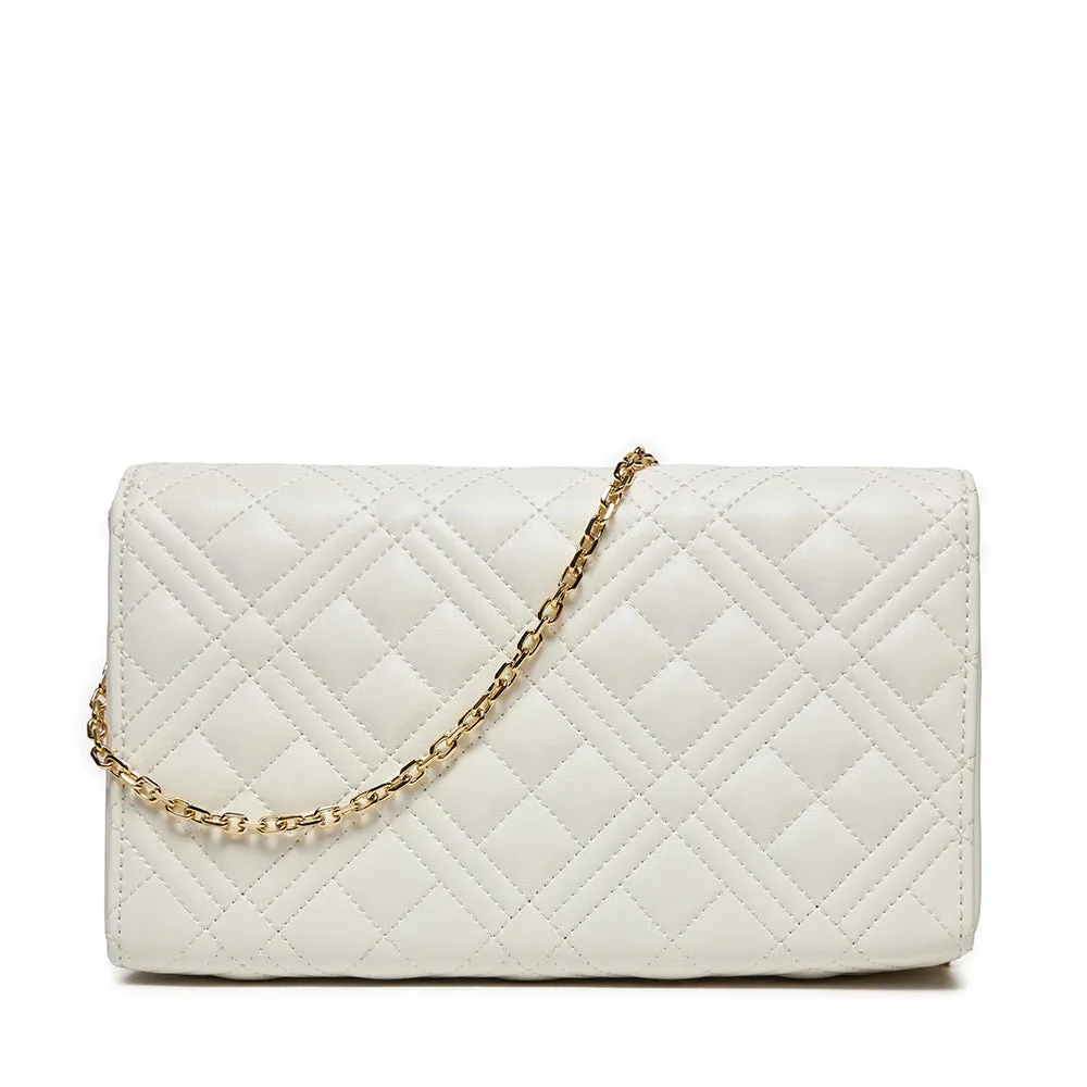 Clutch Donna con Tracolla LOVE MOSCHINO linea Smart Daily Quilted Bianco