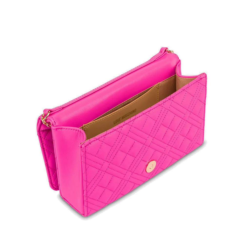 Clutch Donna con Tracolla LOVE MOSCHINO linea Smart Daily Quilted Fuxia