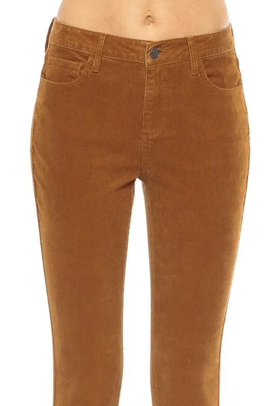 Corduroy Crop Skinny Pant- Caramel