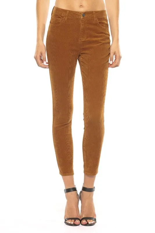 Corduroy Crop Skinny Pant- Caramel