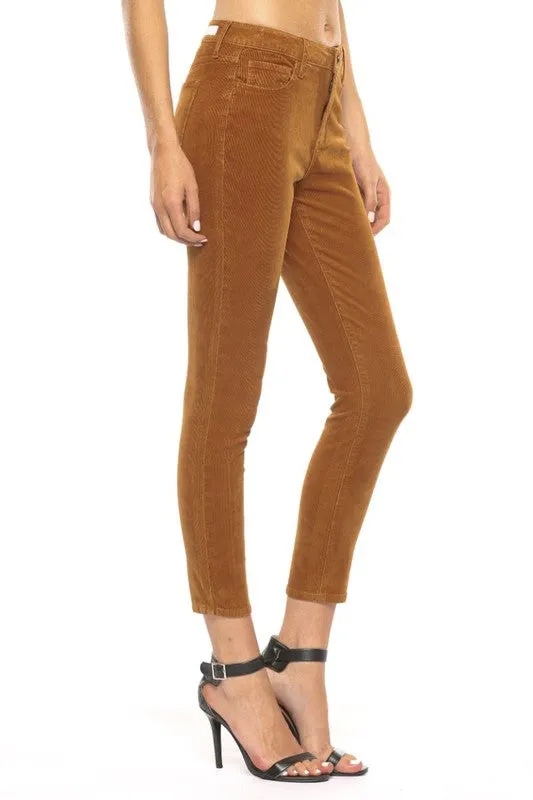 Corduroy Crop Skinny Pant- Caramel