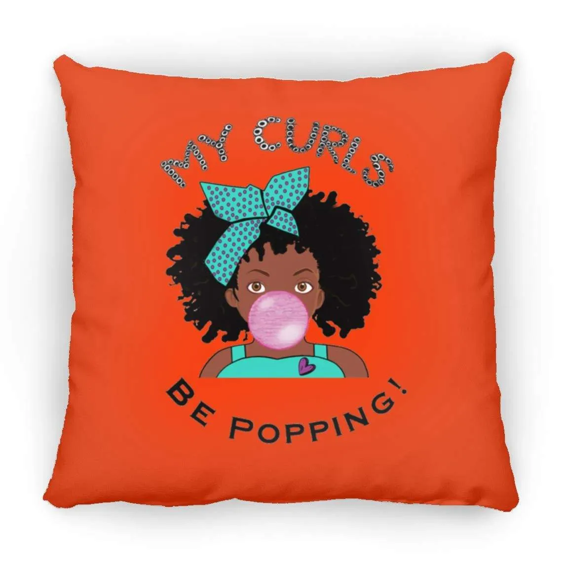 Curls Popping Throw Pillow 16x16