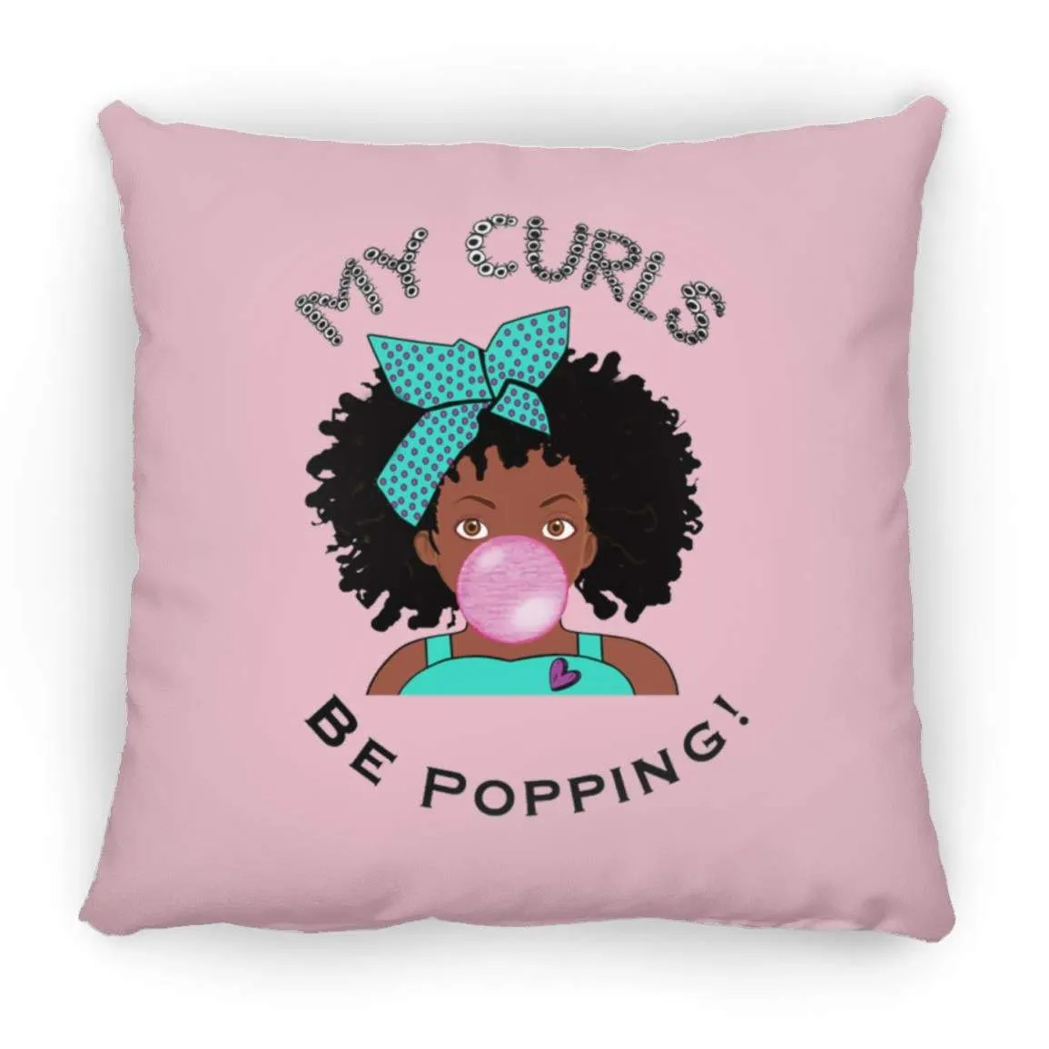 Curls Popping Throw Pillow 16x16