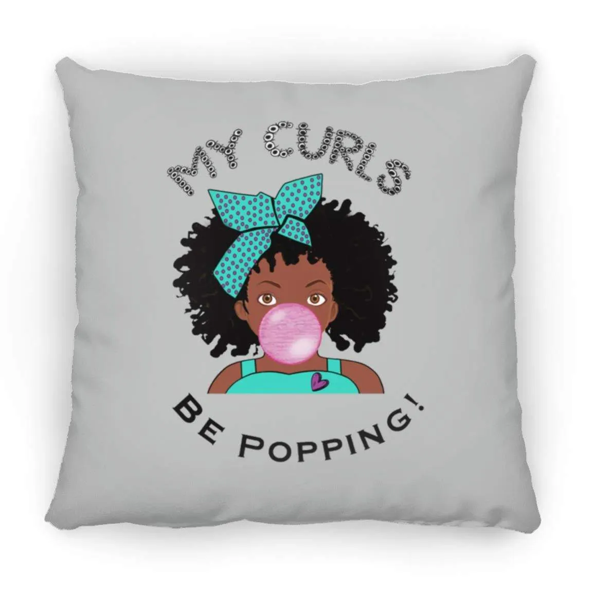 Curls Popping Throw Pillow 16x16