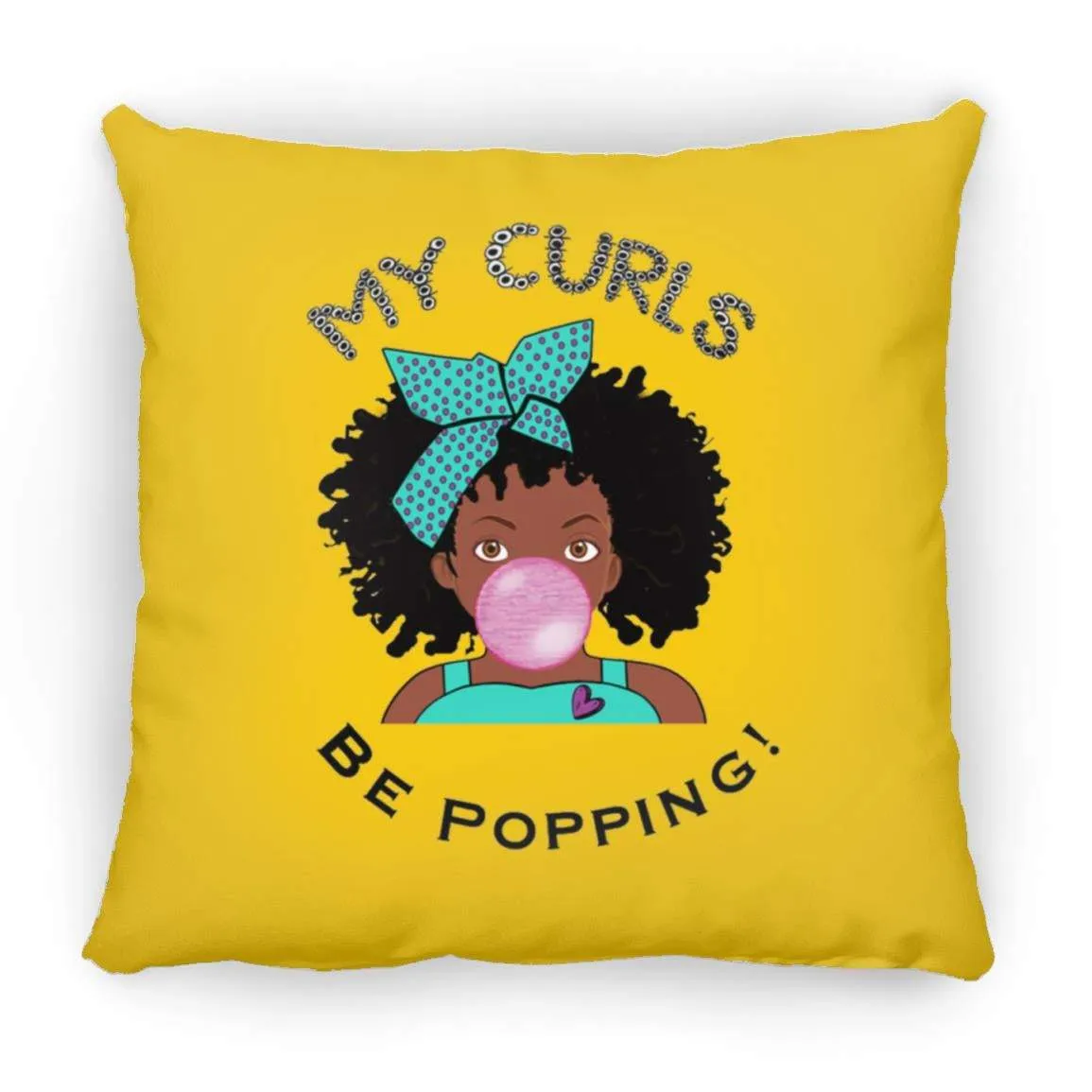 Curls Popping Throw Pillow 16x16