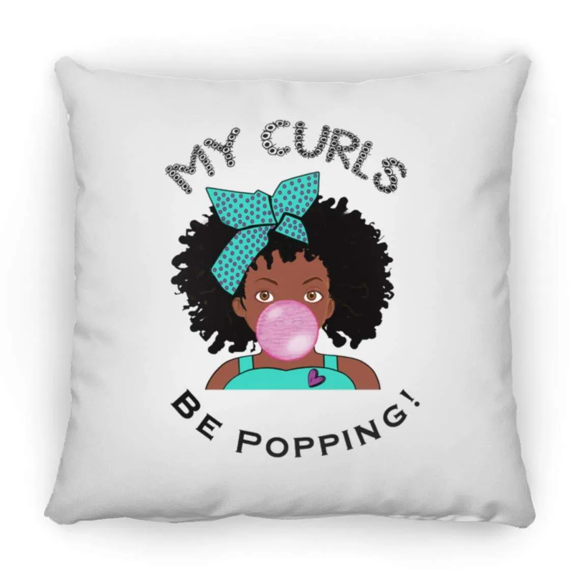 Curls Popping Throw Pillow 16x16