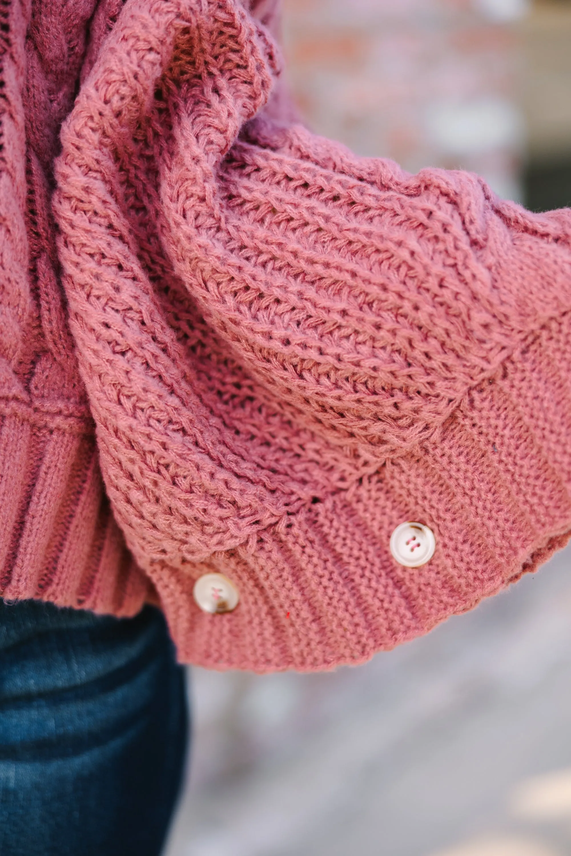 Fell In Love Mauve Pink Poncho Sweater