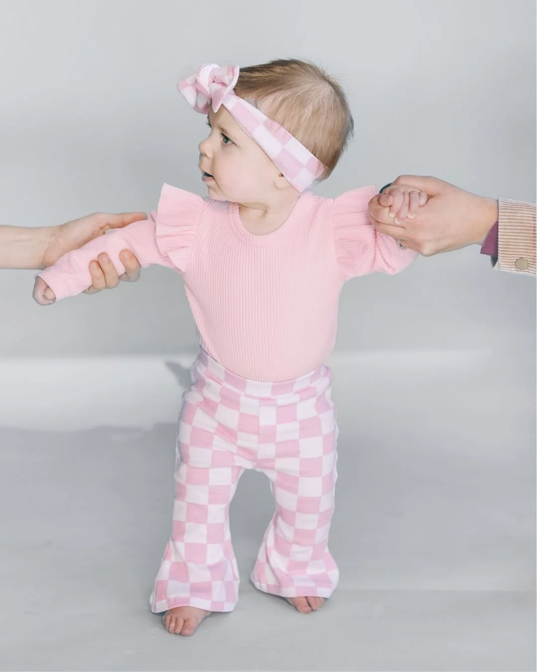 Flutter Sleeve Baby Bodysuit | Pink