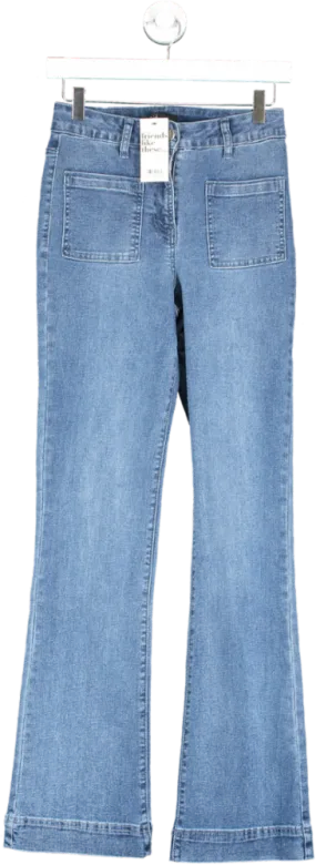 Friends like these Blue High Waist Pocket Flare Jeans UK 10