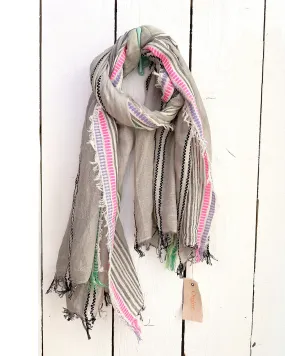 Grey stripe lightweight Scarf