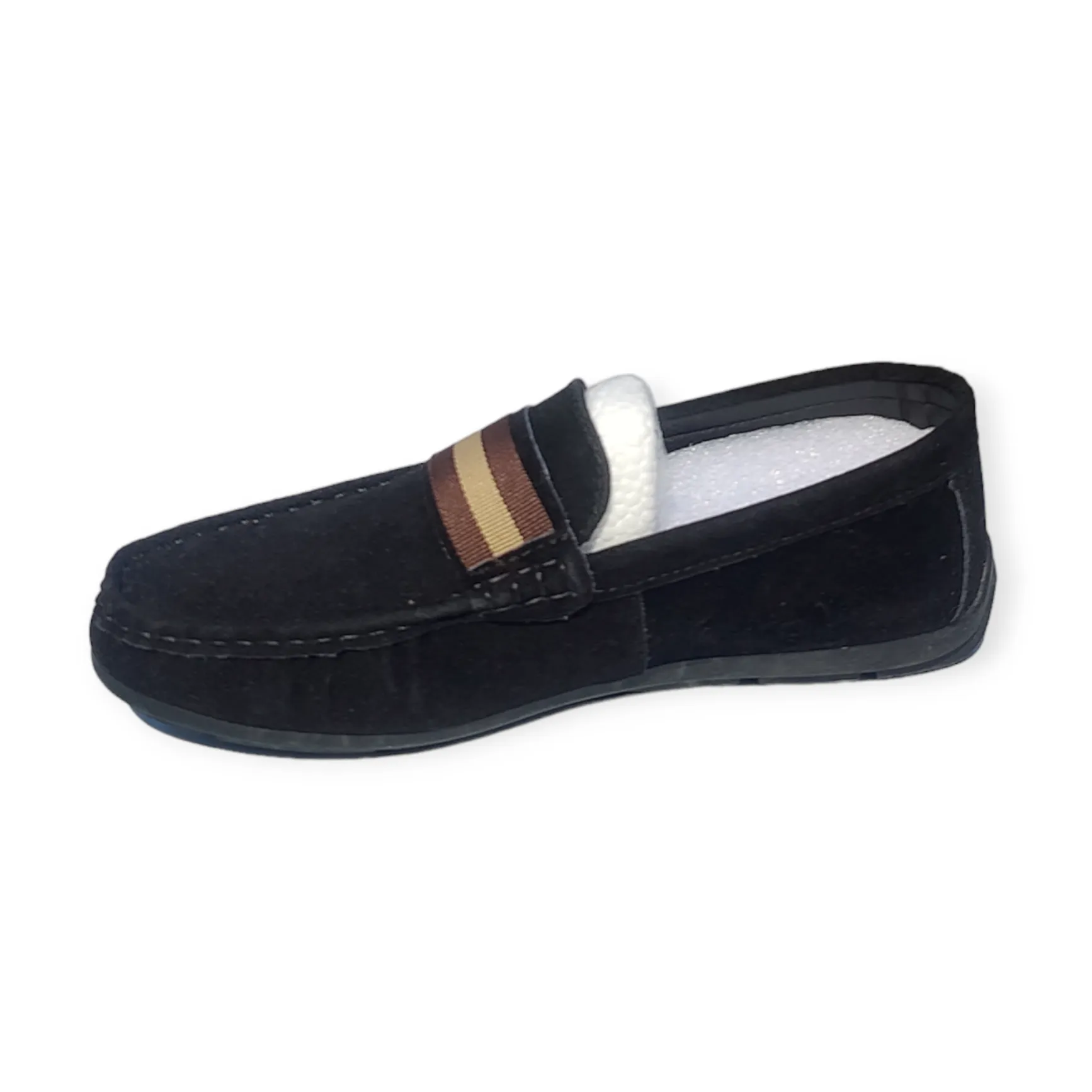 INSTOCK- MEN'S BLACK SMART LOAFER WITH STRIPES