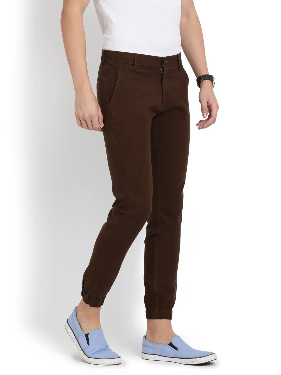 JDC Casual Solid Jogger Trouser - Brown