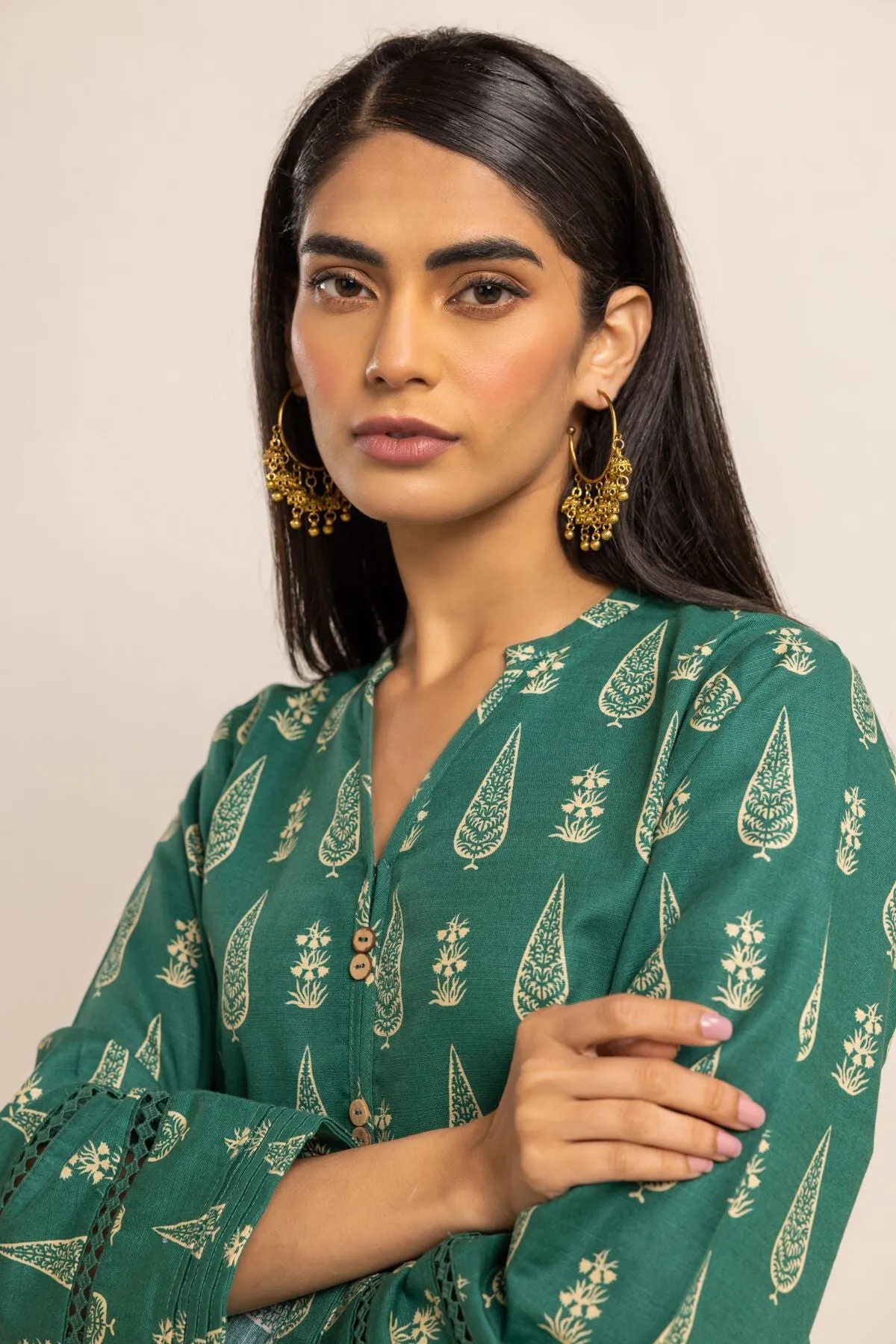 Khaadi Green Classic Khaddar 2-Piece Suit