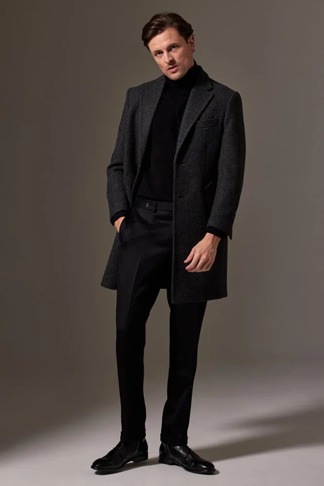 Maxwell Coat - Charcoal English Wool