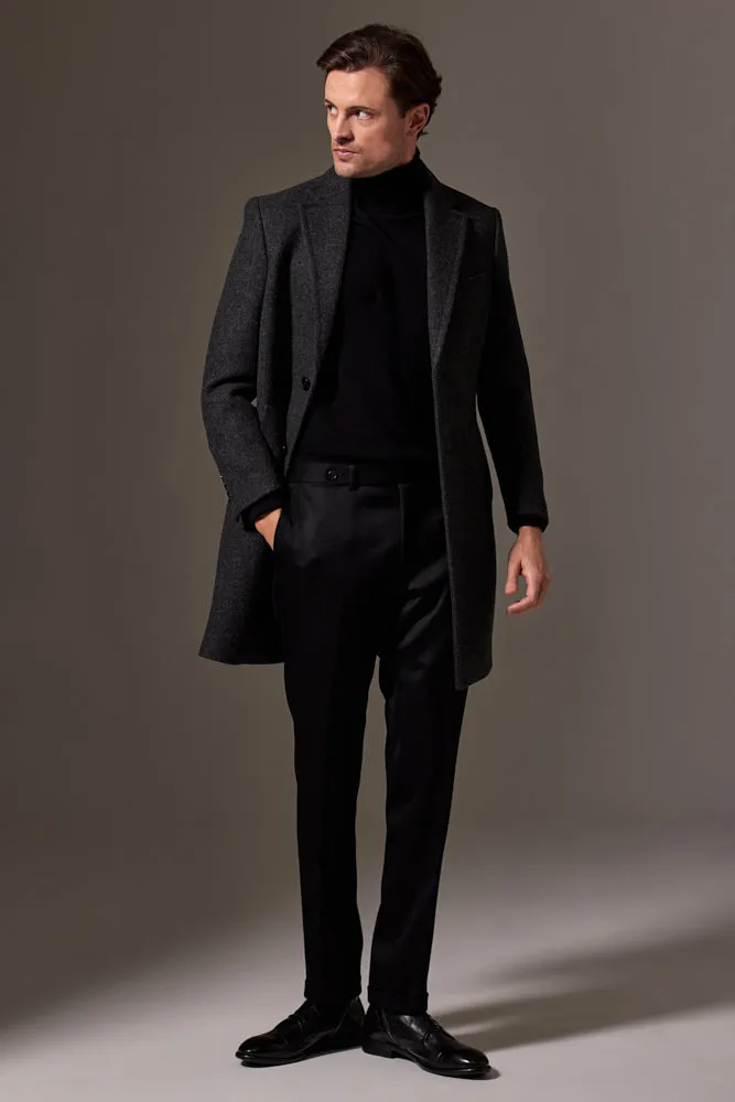 Maxwell Coat - Charcoal English Wool