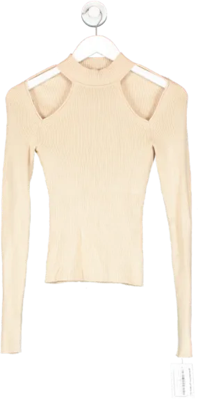 NBD Beige Cut Out Sweater UK XS