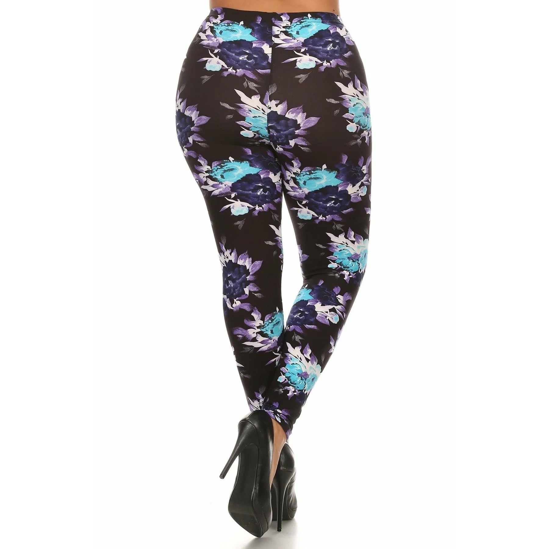 Plus Size Floral Print Full Length Leggings