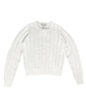 Pointelle Crewneck Sweater (Bleach White)