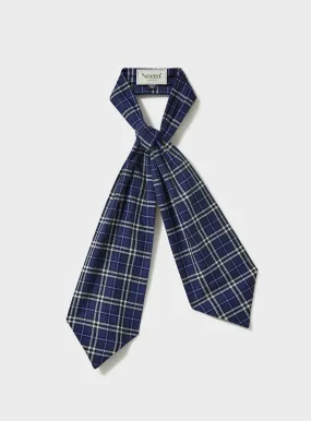 Recycled Italian Flannel Navy & Grey Check Modern Cravat