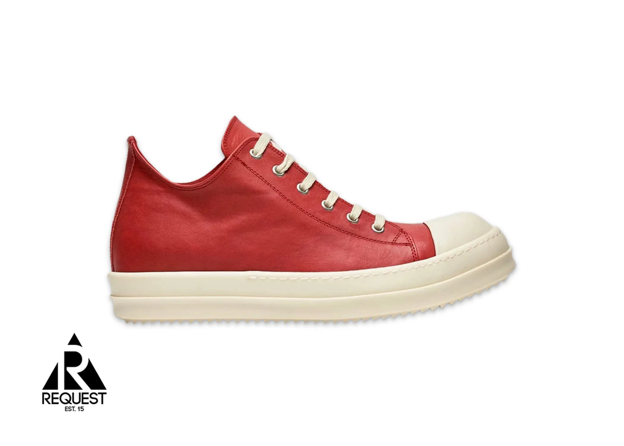 Rick Owens Lido Leather Ramone Low Cardinal Red