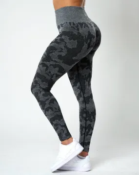 Rita Camo Seamless Leggings - Black