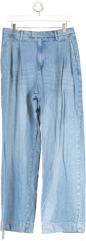 River Island Blue Wide Leg Jeans UK 14