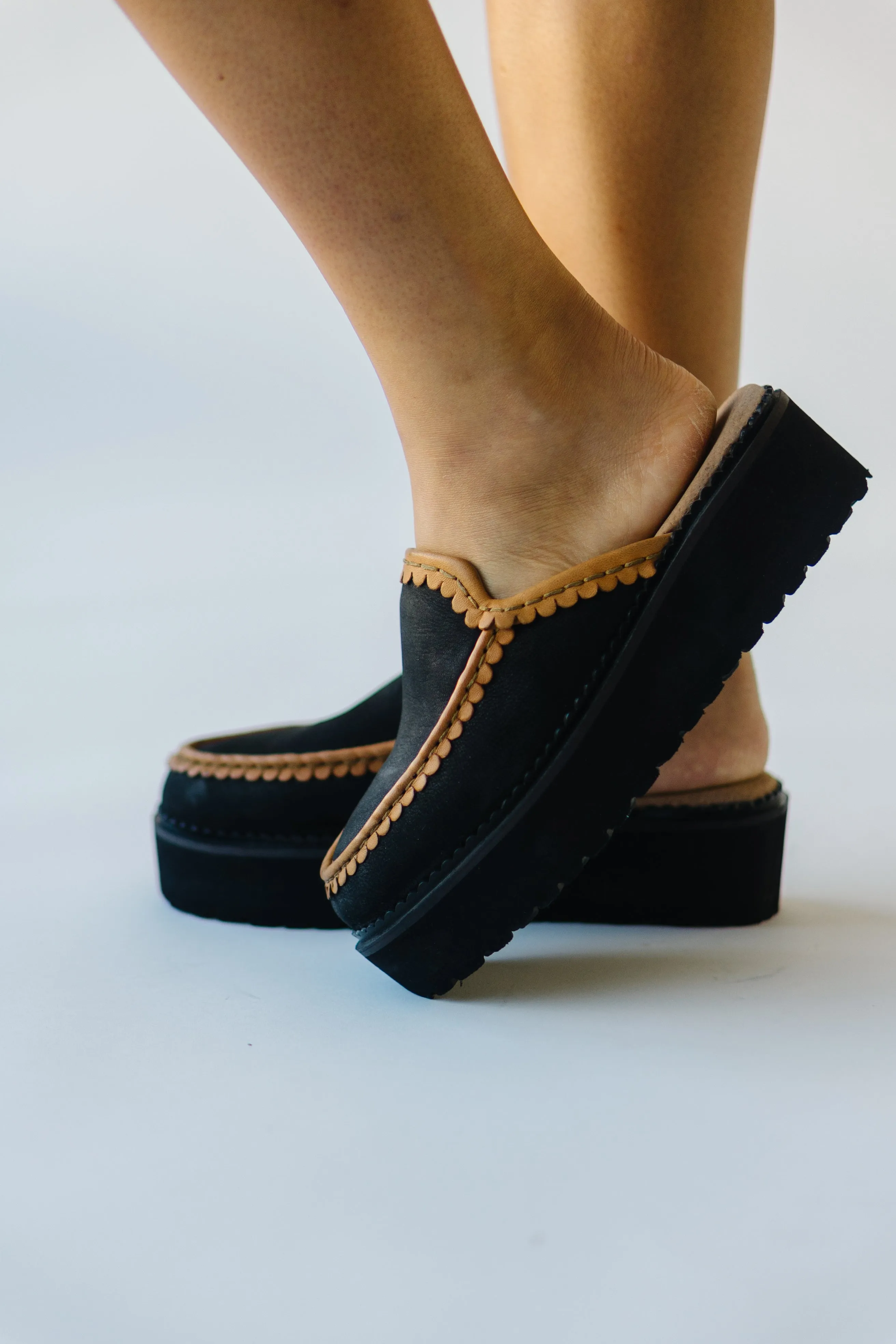 Seychelles: Stand Tall Platform Mule in Black