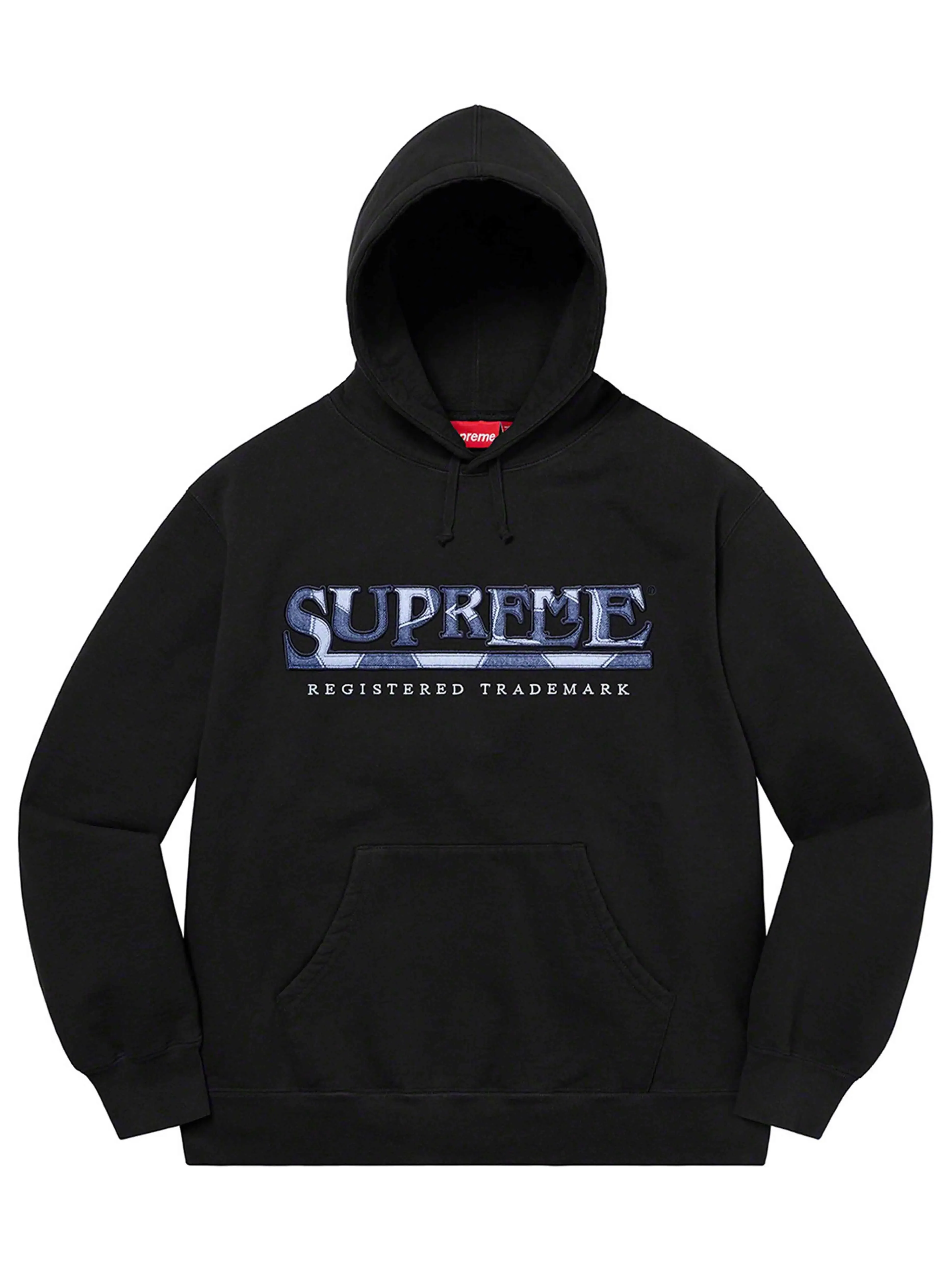 Supreme Denim Logo Hoodie Black [SS21]