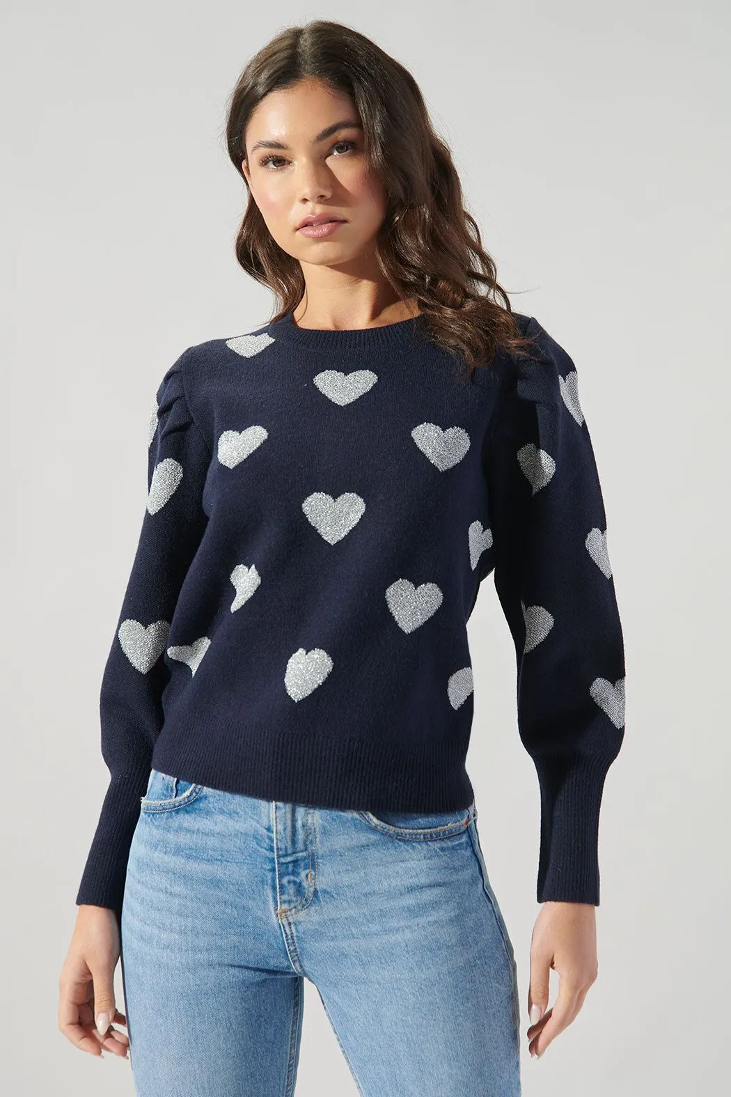 Sweetheart Sweater Navy/Silver